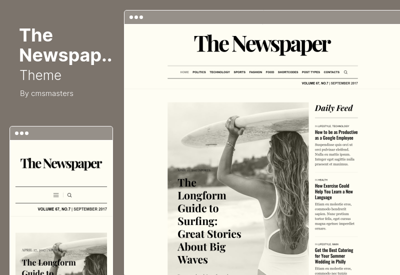 Le thème du journal - Thème WordPress éditorial du magazine