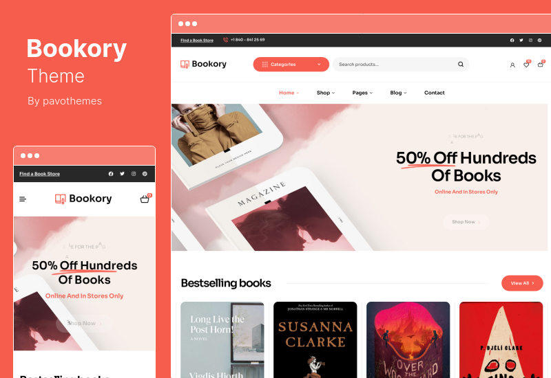 Bookory-Thema - Buchladen-WooCommerce-Theme