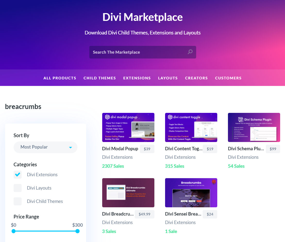 瀏覽 Divi 市場
