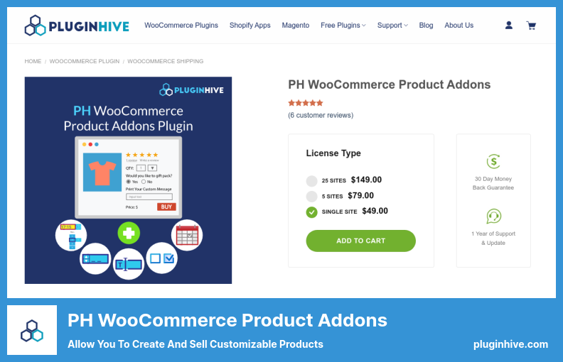 PH WooCommerce Product Addons Plugin - Ermöglicht es Ihnen, anpassbare Produkte zu erstellen und zu verkaufen