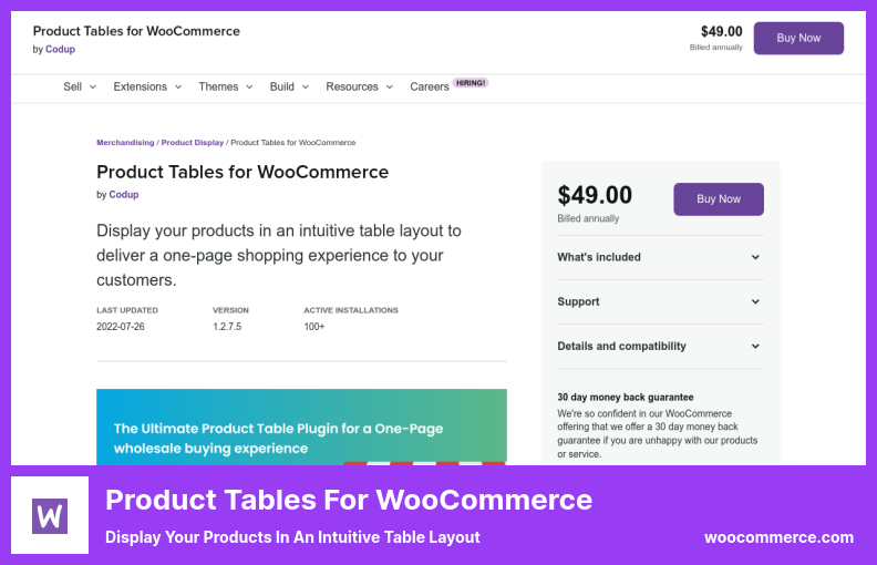Tableaux de produits pour le plugin WooCommerce - Affichez vos produits dans une disposition de tableau intuitive
