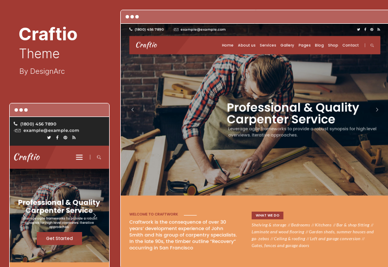 Thème Craftio - Thème WordPress pour menuisier