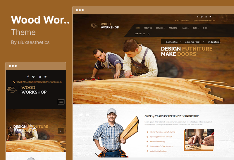 Thème de l'atelier du bois - Thème WordPress de l'artisan charpentier