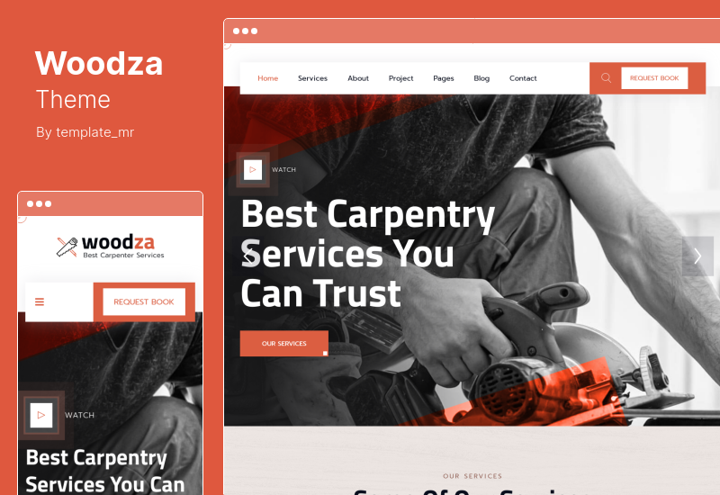 Thème Woodza - Thème WordPress pour charpentier et menuiserie