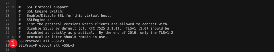 TLS 1.0 i 1.1 są włączone
