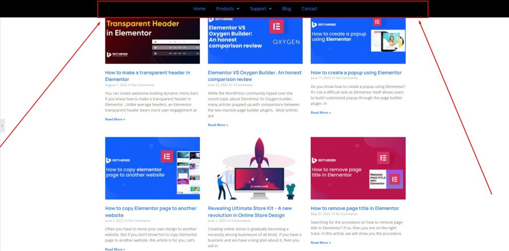 Crea un'intestazione appiccicosa in Elementor in soli 5 minuti!! 6 see the sticky header result