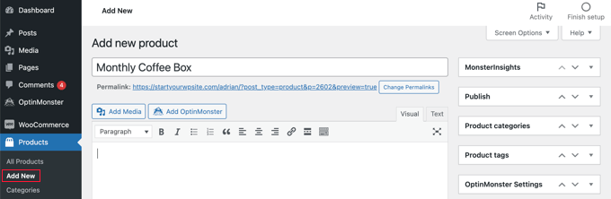 เพิ่มผลิตภัณฑ์ WooCommerce ใหม่ Add a New WooCommerce Product