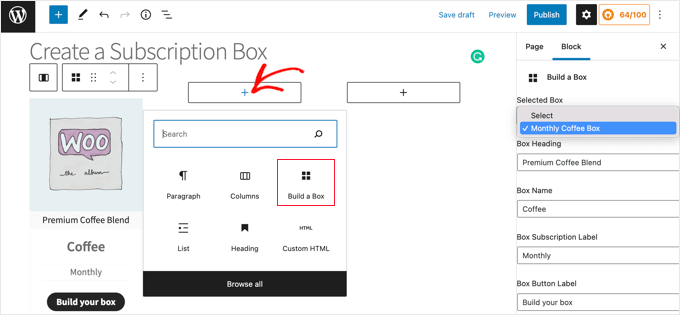 เพิ่มบล็อก 'สร้างกล่อง' ในหน้าของคุณ Add a 'Build a Box' Block to Your Page