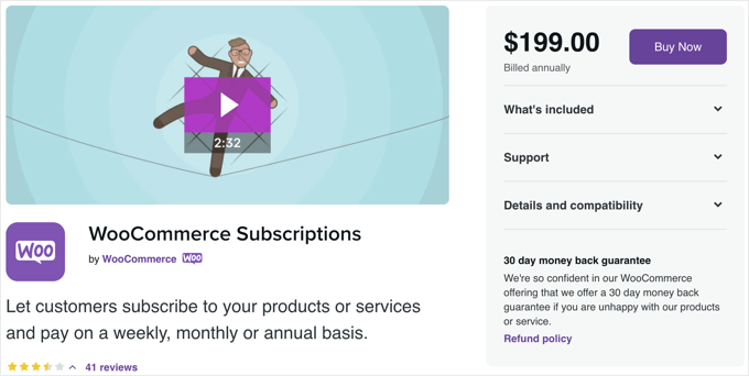 ปลั๊กอินสมัครสมาชิก WooCommerce WooCommerce Subscription Plugin