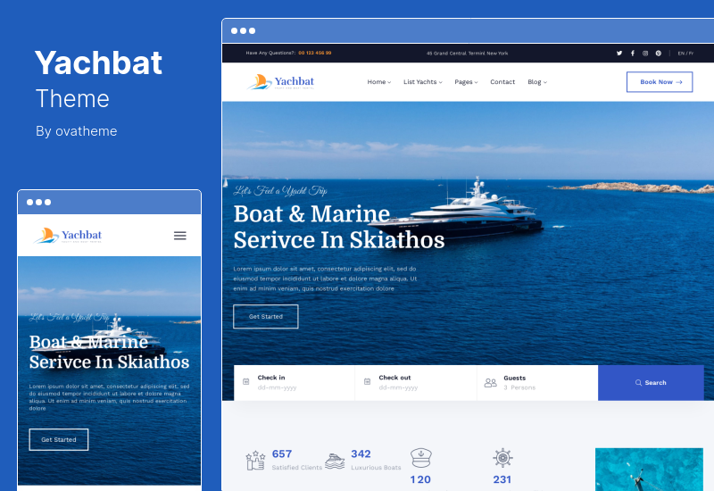 Yachbat Theme – WordPress-Thema für Yacht- und Bootsvermietung