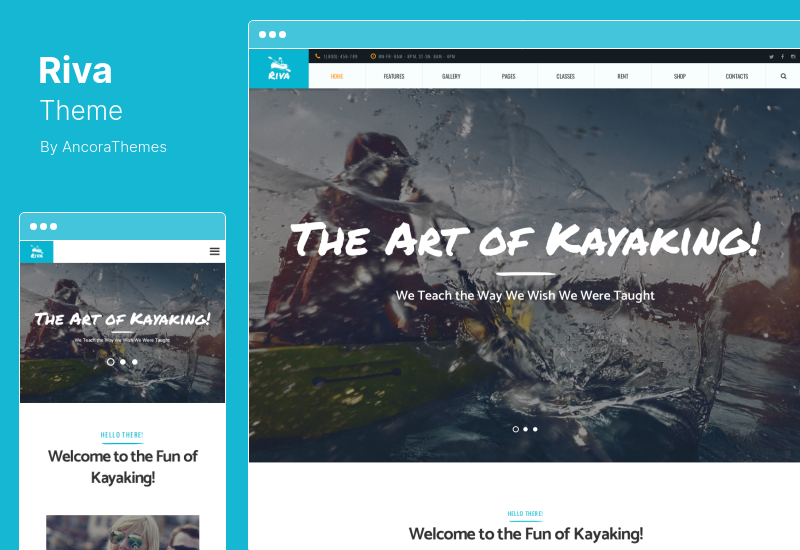 Riva-Thema - Kajakfahren / Paddeln / Wassersport & Outdoor WordPress-Theme