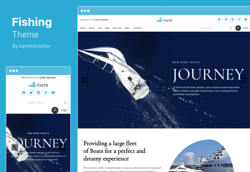 Thema Angeln - WordPress-Theme für Wassersport, Yachten und Angeln