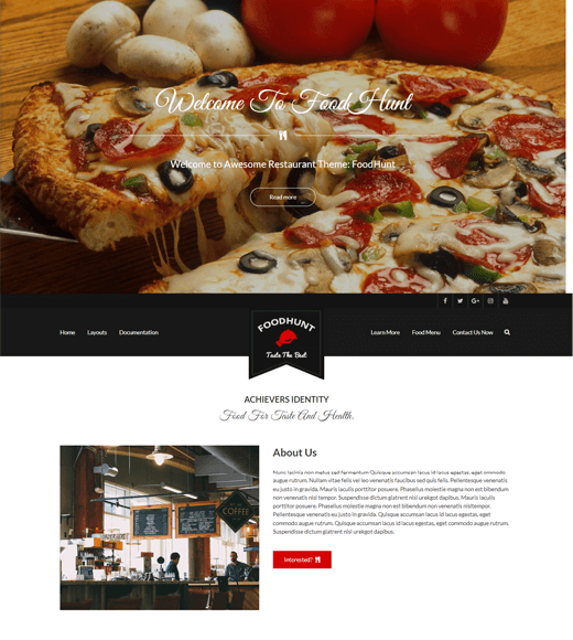 Foodhunt 最佳餐饮 WordPress 主题