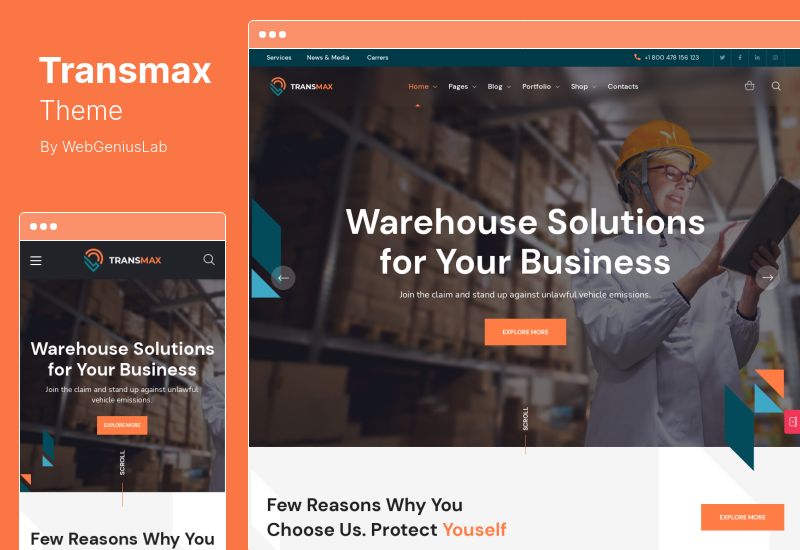 Transmax Theme – WordPress Theme für Logistik- und Lieferunternehmen