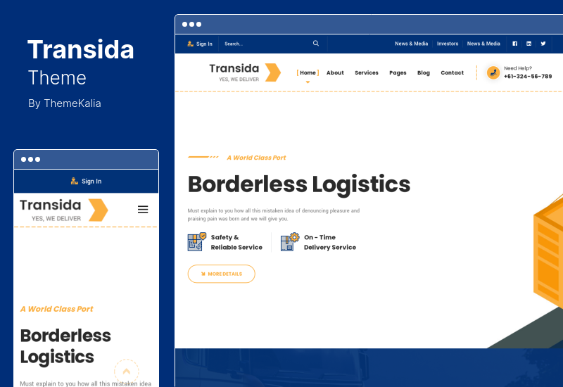 Transida-Thema - Logistik-WordPress-Thema