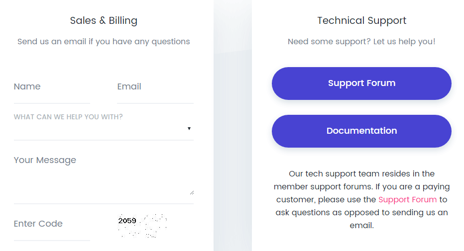 联系表单的示例。
