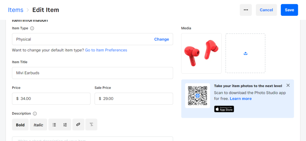 Caracteristici Weebly eCommerce