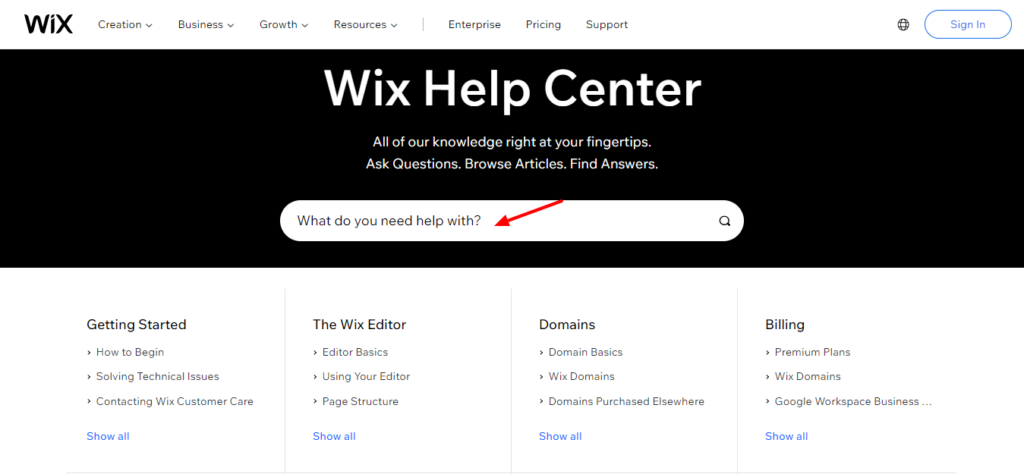 Suport Wix
