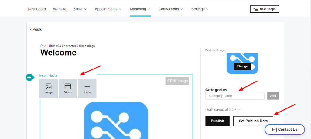 Editor de blog GoDaddy