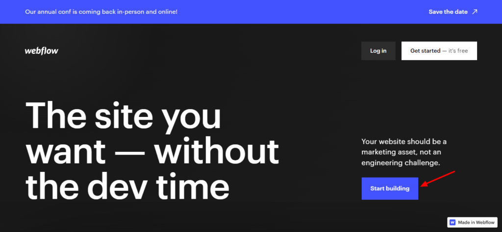 Pagina de pornire Webflow