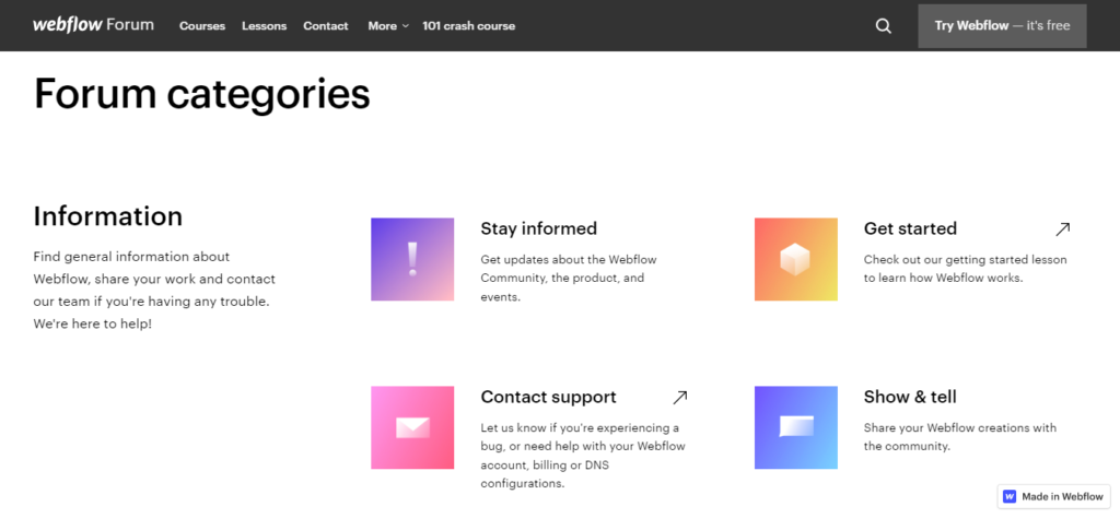 Suport Webflow