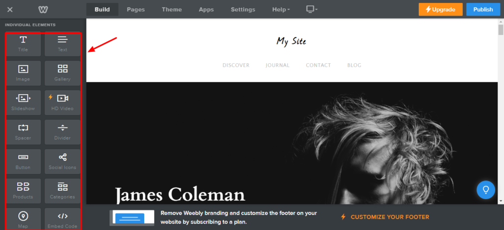 Personalizare Weebly