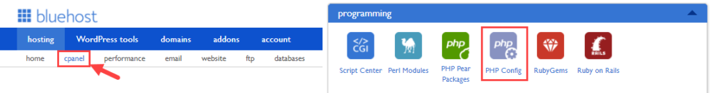 BlueHost PHP-Version