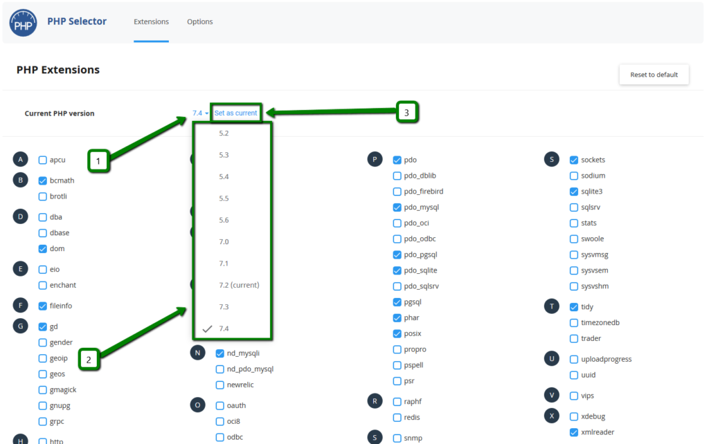 Ändern der PHP-Version in NameCheap