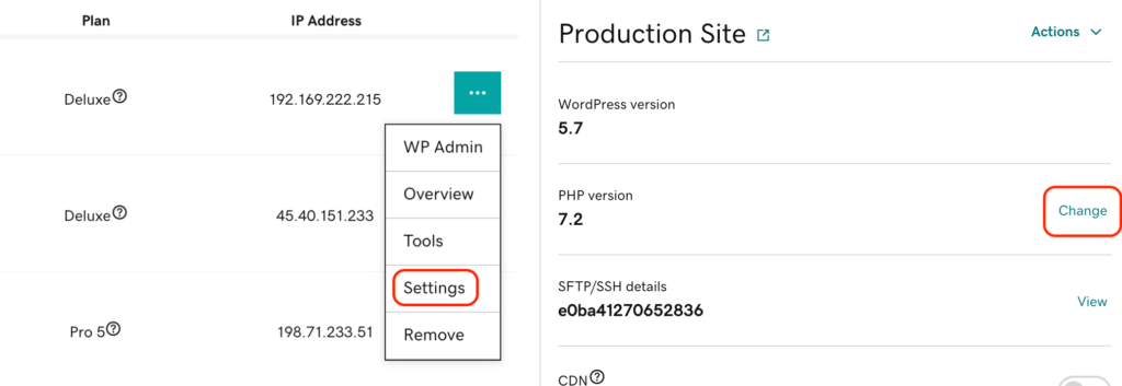 Aktualisieren Sie PHP in WordPress mit GoDaddy