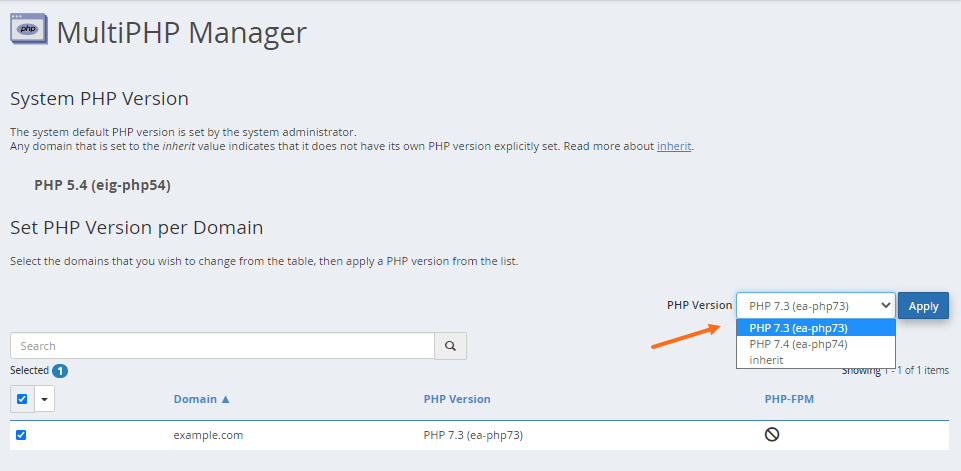 HostGator MultiPHP-Manager