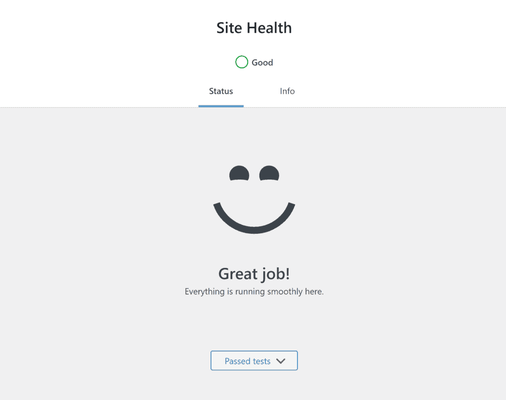Integritätsstatus der WordPress-Site