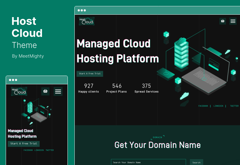 ธีม HostCloud - WHMCS โฮสติ้ง & ธีม WordPress คลาวด์เทค