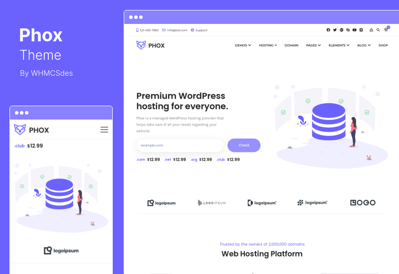 ธีมฟ็อกซ์ - โฮสติ้ง & WHMCS WordPress Theme
