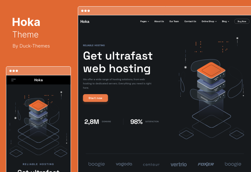 Hoka Theme - เว็บโฮสติ้งและโซลูชั่นไอที WordPress Theme