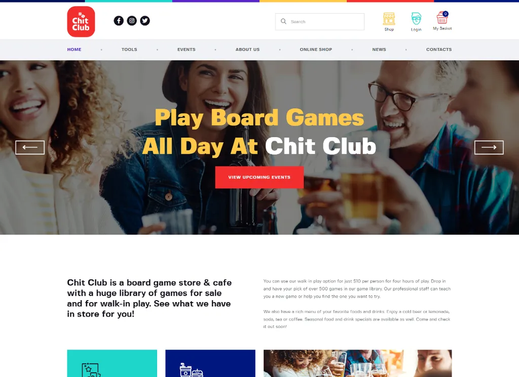 Club Chit | Tema WordPress Club Giochi da Tavolo e Anticafe