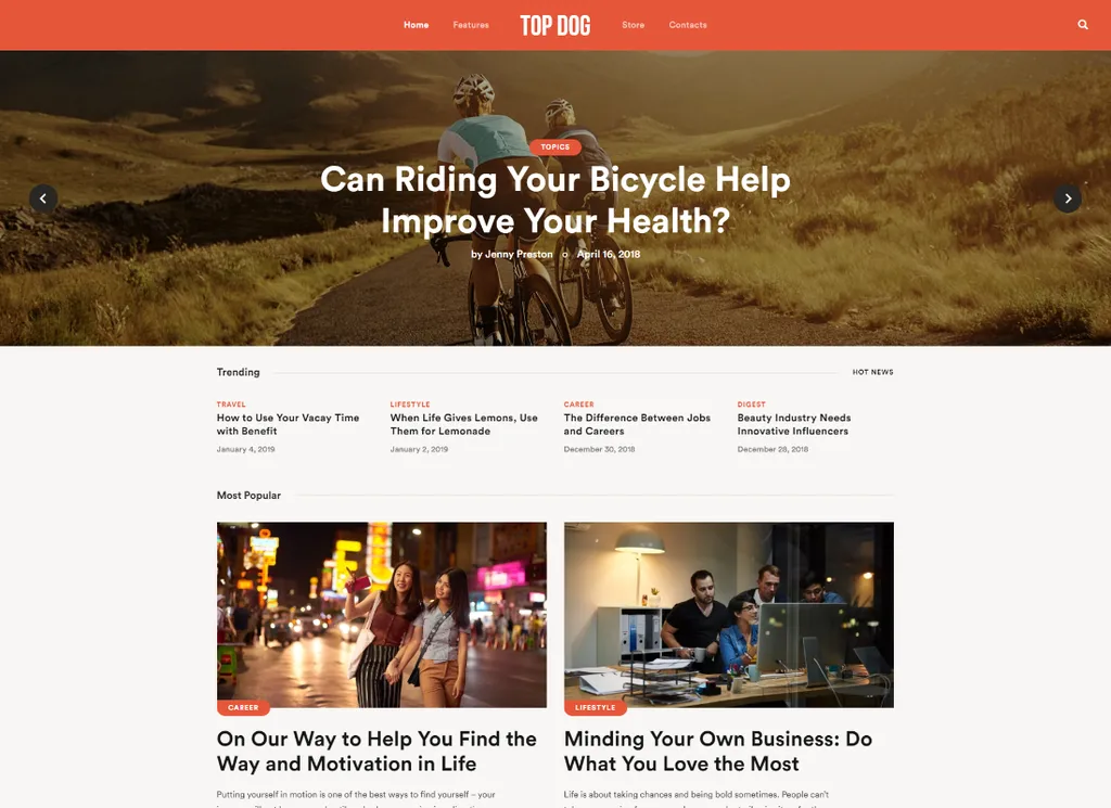 Najlepszy pies | All-in-One Elementor Blog i czasopismo Motyw WordPress