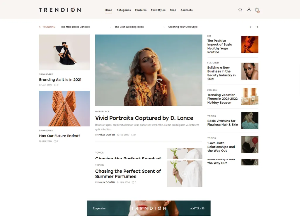 Trend | Motyw WordPress na temat osobistego stylu życia i czasopisma