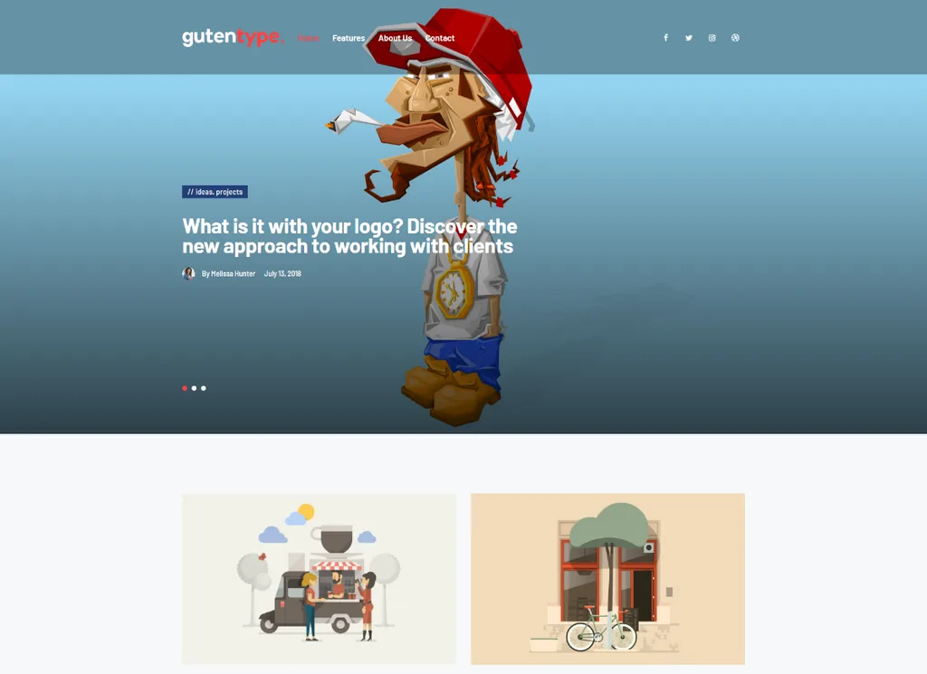 Typ Gutena | 100% Gutenberg Motyw WordPress dla nowoczesnego bloga + Elementor