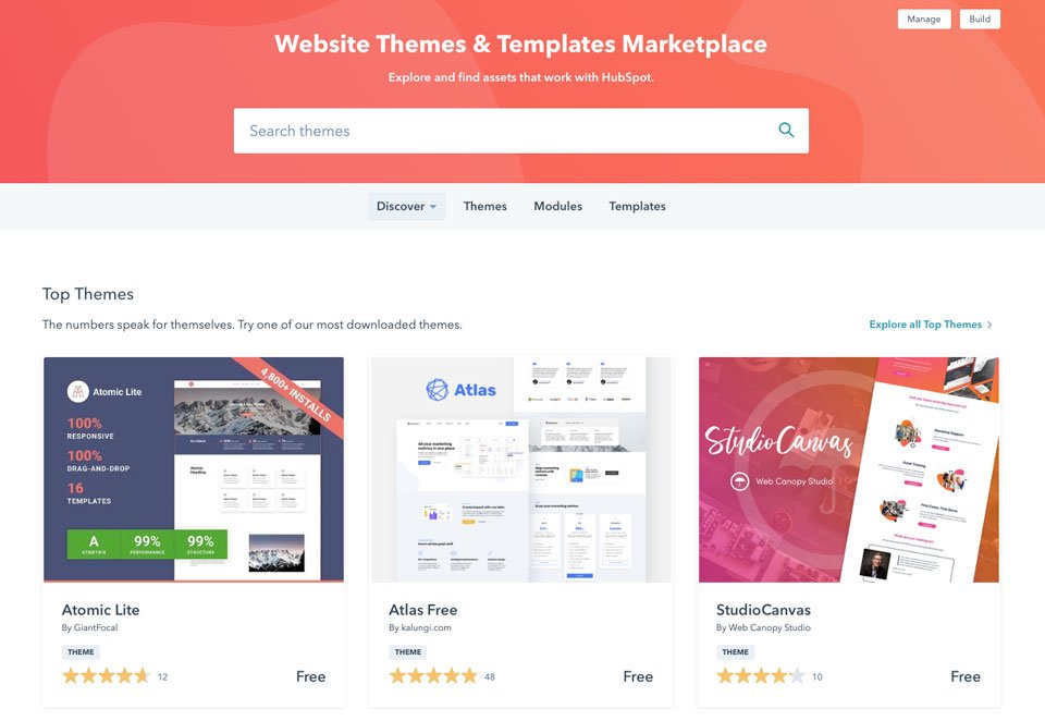 HubSpot CMS マーケットプレイス