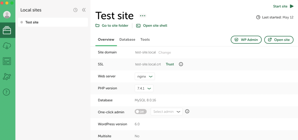 Site WordPress dans un environnement de développement local