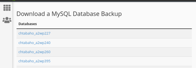 กำลังดาวน์โหลดการสำรองฐานข้อมูลใน cpanel