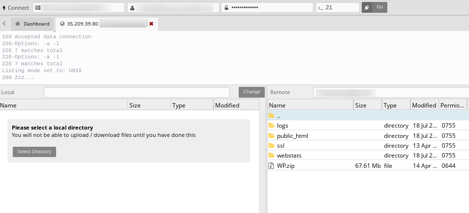 เชื่อมต่อกับเว็บไซต์ของคุณผ่าน cpanel
