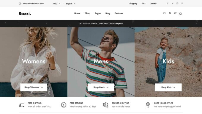 Motyw Razzi WooCommerce.