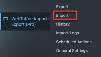 Opzione di importazione in Webtoffee import export pro
