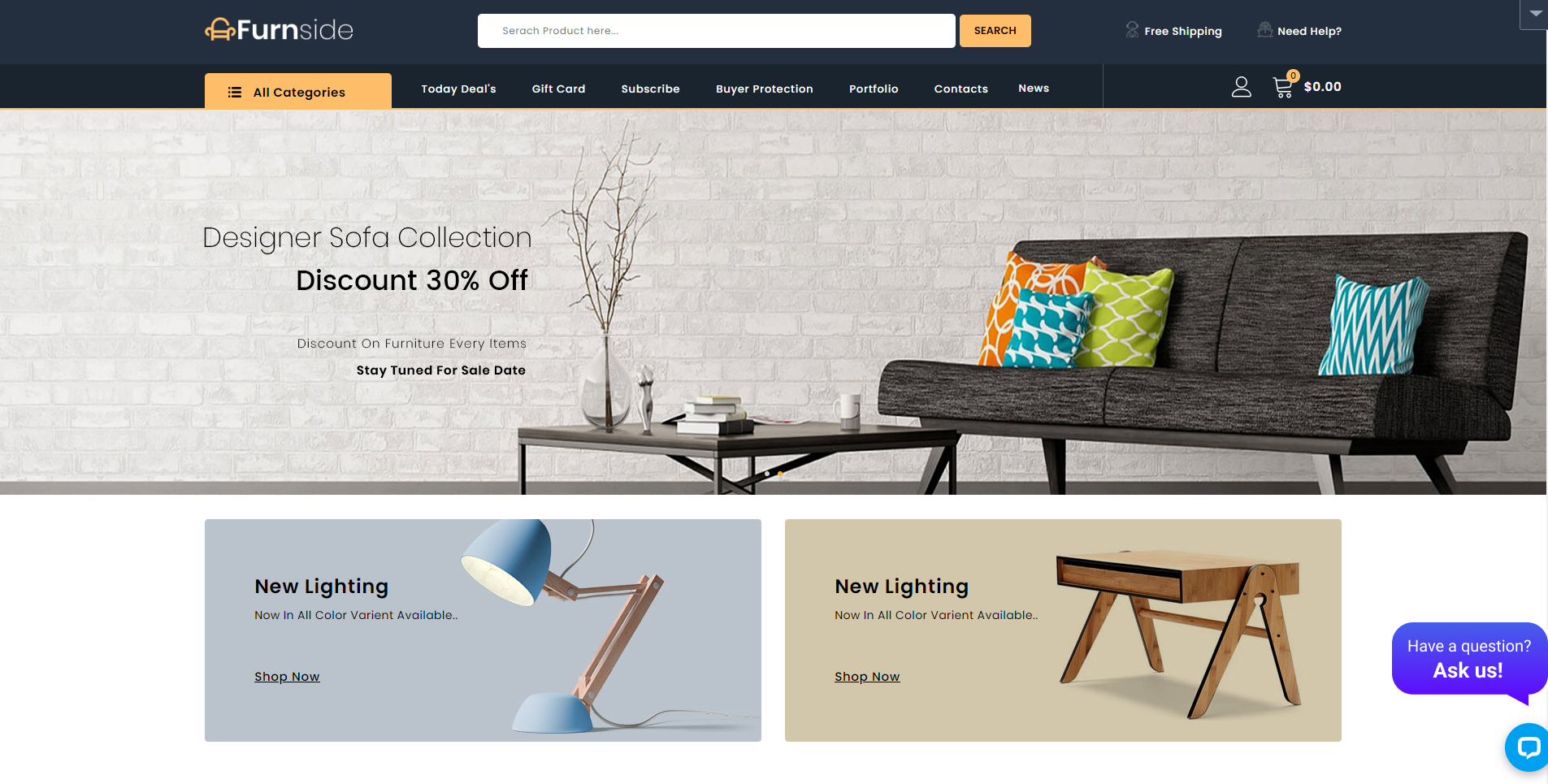 Furnside - Loja de móveis e interiores Tema PrestaShop
