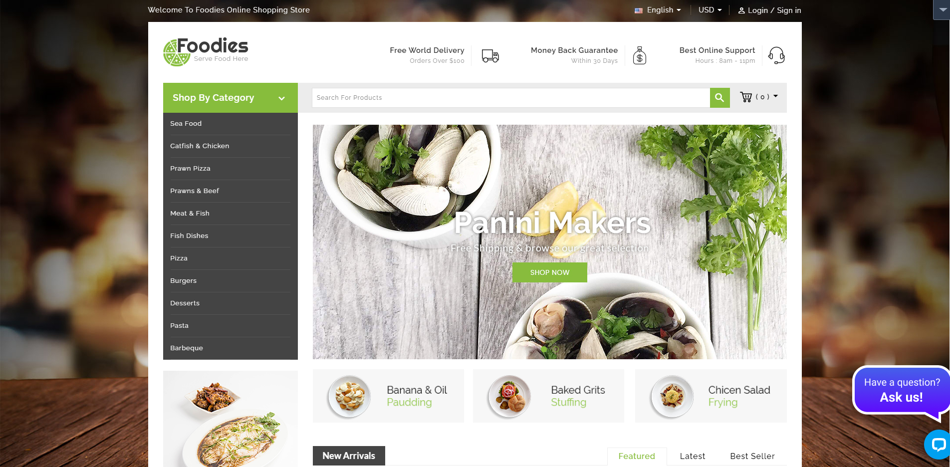 Foodies - Tema Restoran Makanan Prestashop