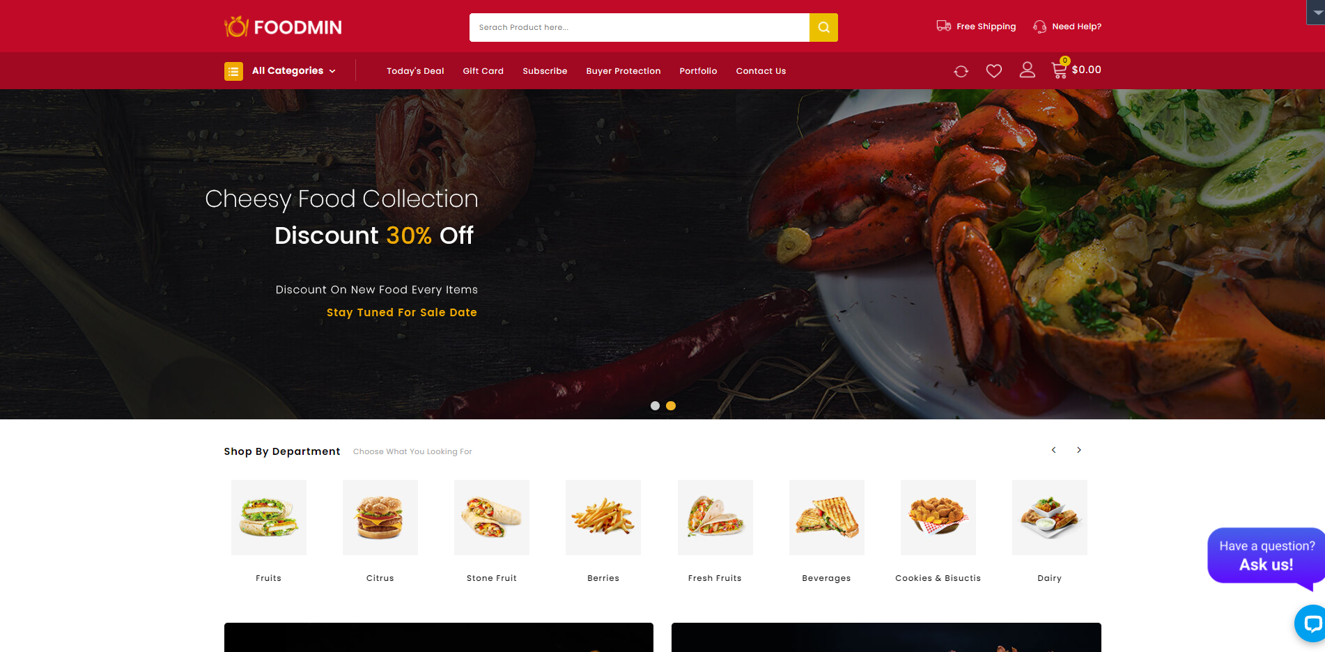Foodmin - Tema Restoran Makanan Prestashop