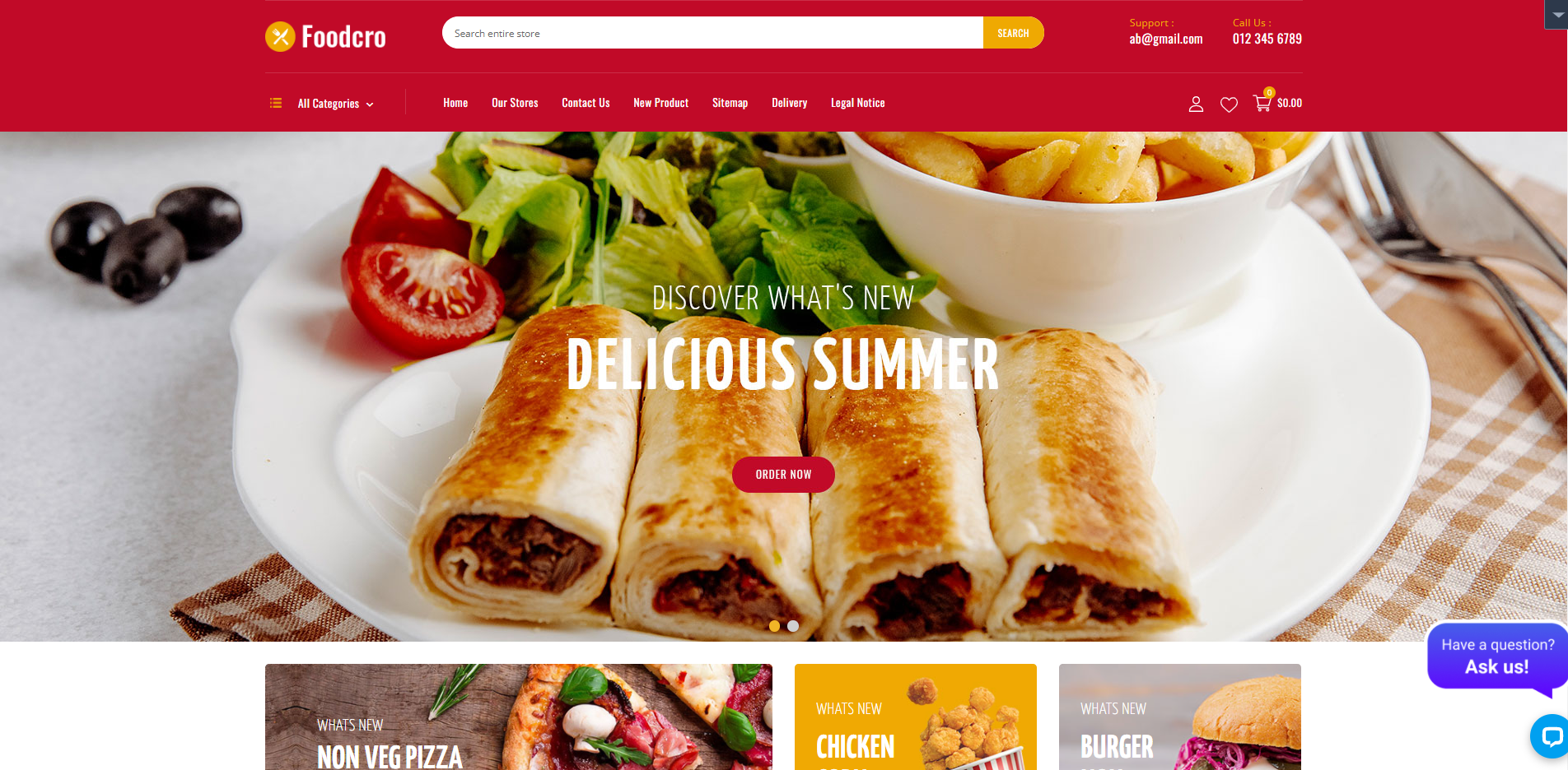 Foodcro - Tema Prestashop Restoran Makanan