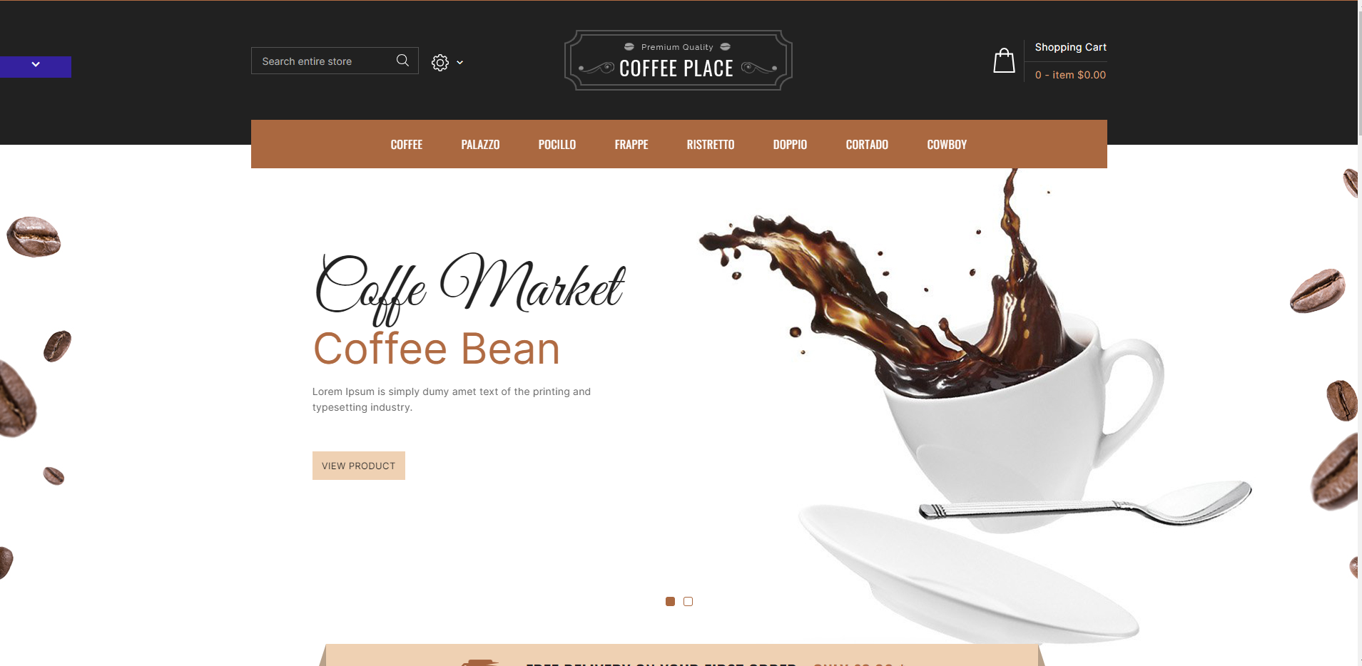 Coffee Place - Tema Restoran Makanan Prestashop