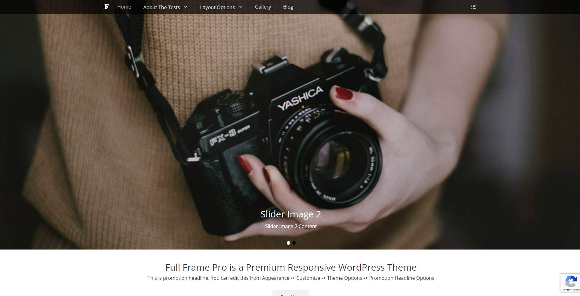 フルフレーム - 写真 WordPress テーマ